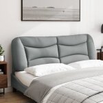 Omabeta coussin de tte de lit gris clair 160 cm tissu - cwt09759