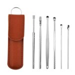 Omabeta cuillère de nettoyage doreille en acier inoxydable 6 pièces / ensemble nettoyeur doreille avec ... Omabeta cuillère de nettoyage doreille en acier inoxydable 6 pièces / ensemble nettoyeur doreille avec ...