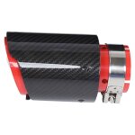 Embout d�chappement - omabeta - universel - acier inoxydable - fibre de carbone - rouge brillant
