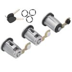 Omabeta ensemble de cylindre de serrure de porte 3pcs cylindre barillet de serrure de porte avec cls ...