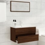 Meuble de salle de bain - omabeta - ensemble 2 pcs - chne marron - 80x385x45 cm - contemporain