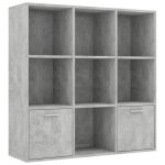 Bibliothque - omabeta - m16949 - gris bton - 98x30x98 cm - 7 cubes ouverts