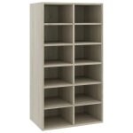 tagre  chaussures - omabeta - chne sonoma - 54x34x1005 cm - 12 compartiments - meuble d?entre