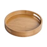 Omabeta grand plateau rond en bambou pour servir th caf gteaux - eco friendly