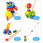 Jouet de marche  pousser - omabeta - trotteur en bois - color - pour bb - 12 mois et plus
