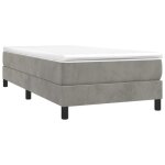 Cadre de lit - omabeta - velours gris clair - 90x190 cm - sommier tapissier - 1 place Cadre de lit - omabeta - velours gris clair - 90x190 cm - sommier tapissier - 1 place