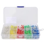 Diodes lectroluminescentes led - omabeta - kit de 300 pices - 3mm et 5mm - jaune vert bleu rouge blanc ...