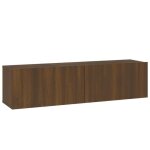 Meuble tv - omabeta - armoire murale - chne marron - 120x30x30 cm - bois dingnierie