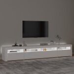 Meuble tv - omabeta - blanc - 240x35x40 cm - lumi�res led rvb - design contemporain
