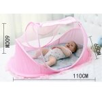 Moustiquaire - omabeta - lit bébé pliable - polyester - intérieur - rose / bleu ciel Moustiquaire - omabeta - lit bébé pliable - polyester - intérieur - rose / bleu ciel