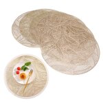 Set de table rond - omabeta - napperon rond ajour� - pvc �cologique - r�sistant � la chaleur - 38 cm