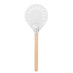 Spatule  pizza - omabeta - 8 pouces - manche en bois - alliage daluminium - rsistante  lusure