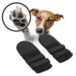 Omabeta prot�ge - pattes en caoutchouc pour chien noir imperm�able ? lot de 2