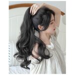 Omabeta - queue de cheval boucl�e longue ondul�e pour femmes - noir - cosplay mariage concerts