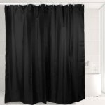 Rideau de douche - omabeta - noir - imperm�able en polyester - crochets inclus - accessoires salle de ...