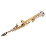Saxophone soprano - omabeta - droit - laiton plaqu argent - touches en or - sac inclus