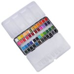 Omabeta - set peinture aquarelle 48 couleurs non toxique avec bo�te m�tal portable