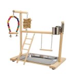 Omabeta support de jeu pour perroquet en bois aire de jeux pour oiseaux rsistant aux morsures soulage ...