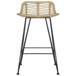 Chaises de bar - omabeta - lot de 2 - rotin naturel - 46x48x79 cm - intrieur