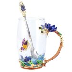 Omabeta tasse � caf� tasse en verre tasse � th� � fleurs innovante avec cuill�re tasse � table mazagran ...