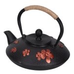 Omabeta théière en fonte théière classique en fonte à motif de cerise orientale rouge bouilloire à thé ... Omabeta théière en fonte théière classique en fonte à motif de cerise orientale rouge bouilloire à thé ...