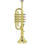 Trompette pour enfant - omabeta - trompette en plastique  revtement dor - jouet musical prscolaire ...