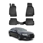 Omac 3d tapis de sol pour audi a6 c6 4f berline allroad break 2008 - 11 tpe noir