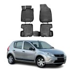 Omac tapis de sol pour dacia sandero 2008 - 2012 sur mesure en caoutchouc noir
