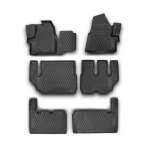 Omac tapis de sol pour ford transit custom 2012 - 2018 en caoutchouc noir 6 pcs Omac tapis de sol pour ford transit custom 2012 - 2018 en caoutchouc noir 6 pcs