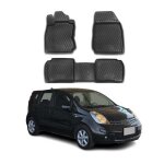 Omac tapis de sol pour nissan note e11 2006 - 2013 sur mesure en caoutchouc noir