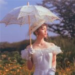 Ombrelle - vitata - marie - coton - dentelle - acier nickel