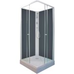 Ondee zen cabine de douche minea - avec silicone - profilés aluminium - en kit - fond gris - 80x80cm Ondee zen cabine de douche minea - avec silicone - profilés aluminium - en kit - fond gris - 80x80cm
