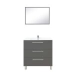 Ondee - meuble à poser pallas - 80cm - gris - mélaminé - livré en kit Ondee - meuble à poser pallas - 80cm - gris - mélaminé - livré en kit