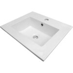 Ondee - plan vasque à encastrer kio - blanc - 45x40cm - céramique - avec trop plein Ondee - plan vasque à encastrer kio - blanc - 45x40cm - céramique - avec trop plein
