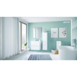 Ondee zen colonne de salle de bain � suspendre trendy 2 portes - largeur 30cm - laqu� blanc mat