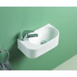 Ondee zen lave - mains de face iris - blanc - 405x22x11cm - c�ramique