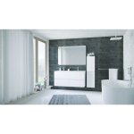 Ondee zen meuble de salle de bain suspendu trendy - 4 tiroirs - 120cm - blanc mat - vasque