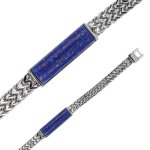 One man show - bracelet acier et lapis lazuli (318475b) - homme