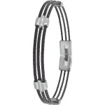 One man show - bracelet cable en acier noir pour homme