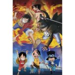 Poster dcoration murale - one piece - ace sabo luffy - taille unique - multicolore - papier