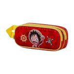 Trousse double 3d - one piece luffy - rouge - taille unique