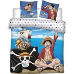 One piece - parure de lit coton 57 fils 2 places - housse de couette 220x240 cm et deux taies doreiller ...