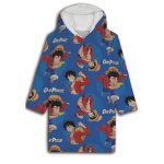 Plaid polaire enfant - one piece - taille unique - 7 � 14 ans - manches et capuche - lavable en machine ...