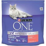 Croquettes pour chat - one - spcial sensible - saumon - riz - lot de 3 x 1. 5kg