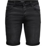Short en jean - only and sons - casual - noir - 72% coton - 26% polyester - 2% �lasthanne