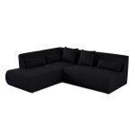 Onyx - canapé modulable dangle gauche - 5 places - en tissu mailles 3d - noir Onyx - canapé modulable dangle gauche - 5 places - en tissu mailles 3d - noir