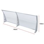 Oobest 100 * 100 cm auvent accesoire de marquise de porte de garage polycarbonate
