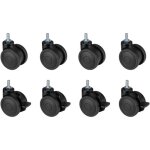 Roues castor - oplite - gtr s8 - lot de 8 - conception lockable - support pour cockpit de course