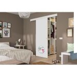 Optimum kit porte coulissante décor blanc - rail 2 amortisseurs + cache rail blanc - 204 x 73 cm Optimum kit porte coulissante décor blanc - rail 2 amortisseurs + cache rail blanc - 204 x 73 cm