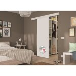 Optimum - kit porte coulissante + rail + bandeau prt  peindre - h. 204xl. 83xp. 4 cm - blanc